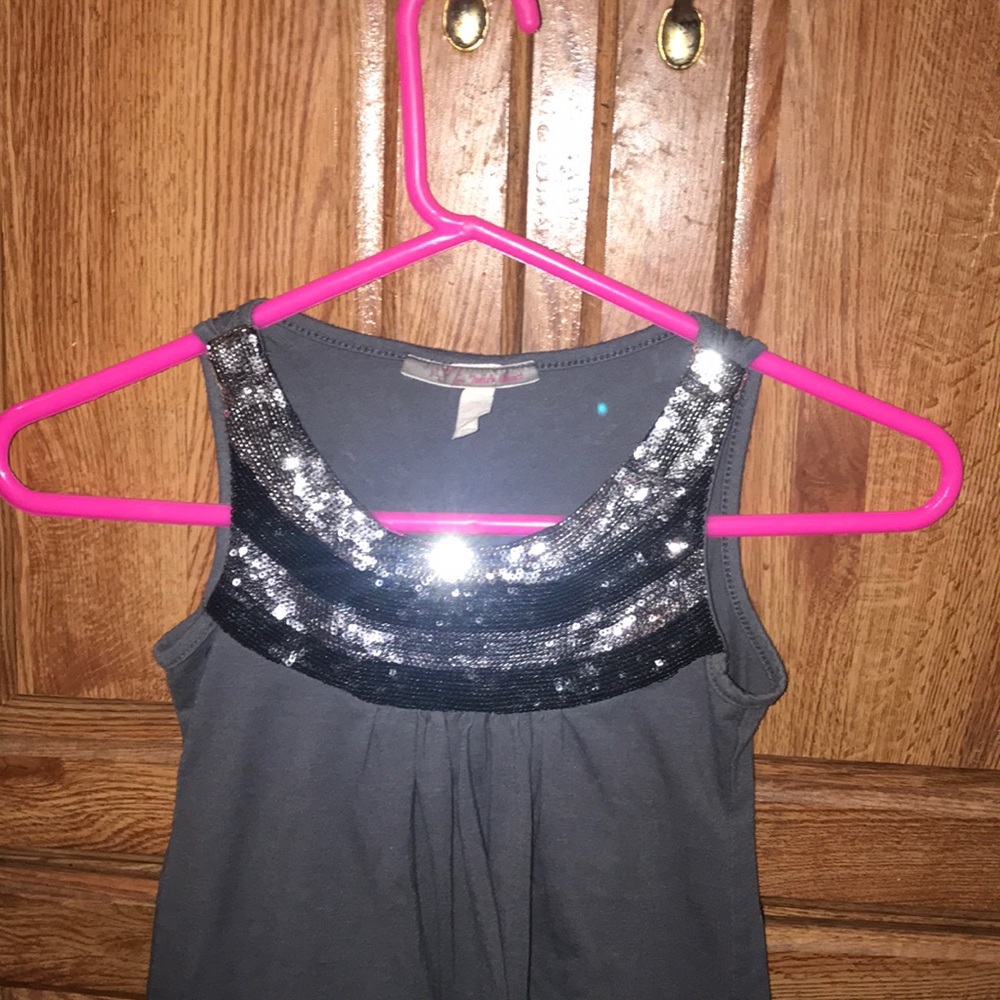 Kids sequence charcoal Grey Tank top